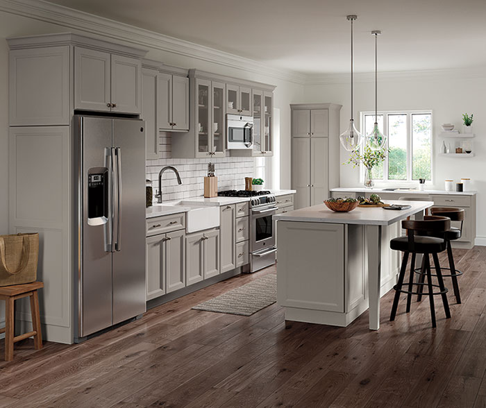 Gray Cabinets in Transitional Kitchen