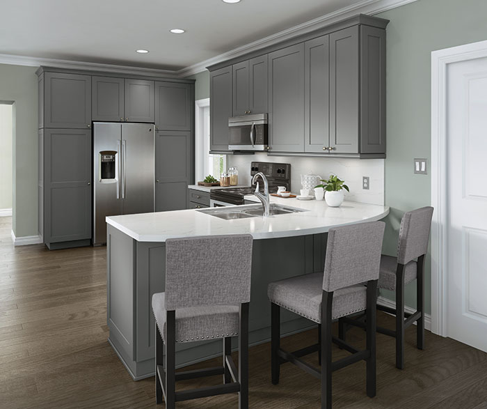 Gray Casual Kitchen Cabinets