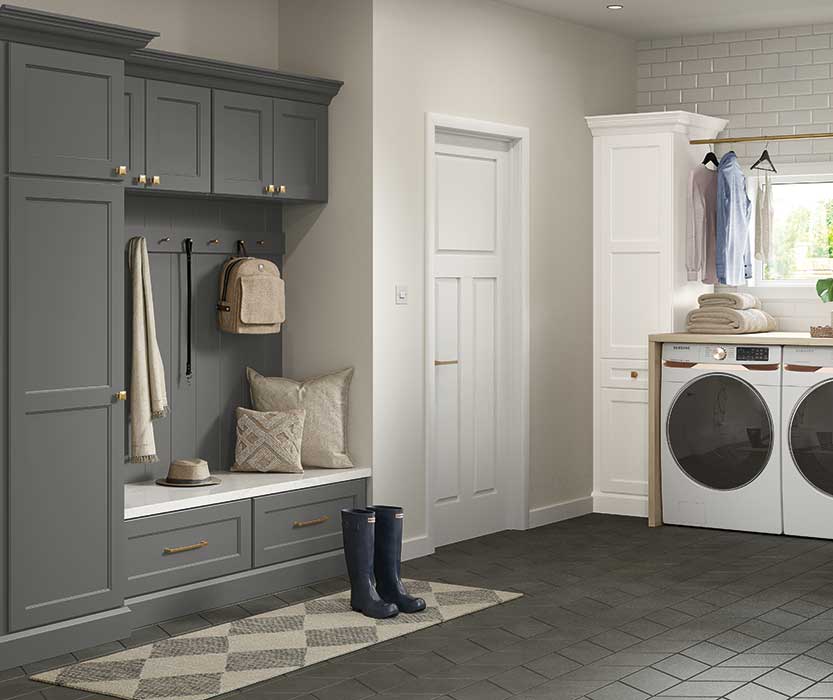White and Gray Laundry Room and Mudd Room
